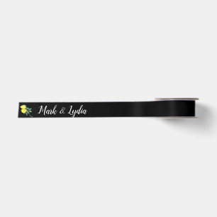 Ruban En Satin Logo de mariage rose aquarelle bouquet de citron p