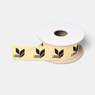 Ruban En Satin Logo d'entreprise personnalisé jaune clair