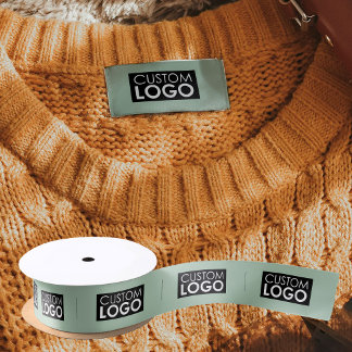Ruban En Satin Logo Labels Clothing Tags Handmade Green Sew On