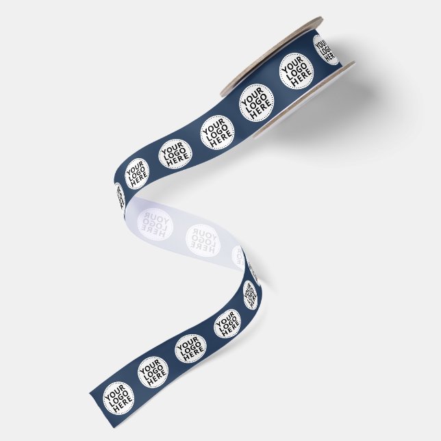 Ruban En Satin Logo répétitif Navy (Dos)