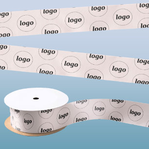 Ruban En Satin Logo Simple Entreprise Promotionnel Blush Pink