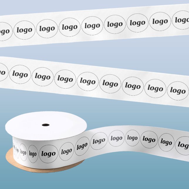 Ruban En Satin Logo simple Motif d'entreprise (Logo pattern ribbon business branding promotional packaging for a shop, store, artisan bakery etc)