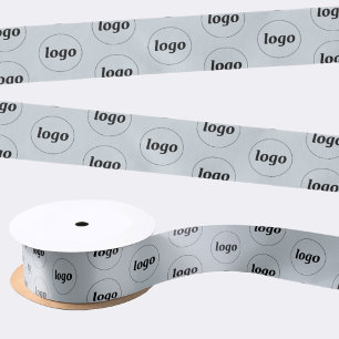 Ruban En Satin Logo simple pour la promotion d'entreprise Bleu