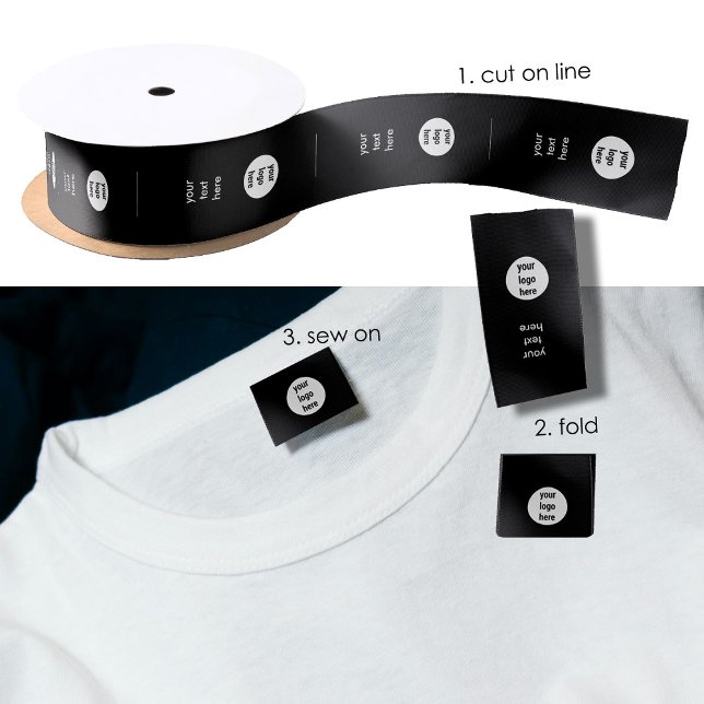 Ruban En Satin Logo & Vêtements Texte Étiquettes coudre sur Étiqu (Logo & Text Clothing Labels Sew On Sewing Label Satin Ribbon)
