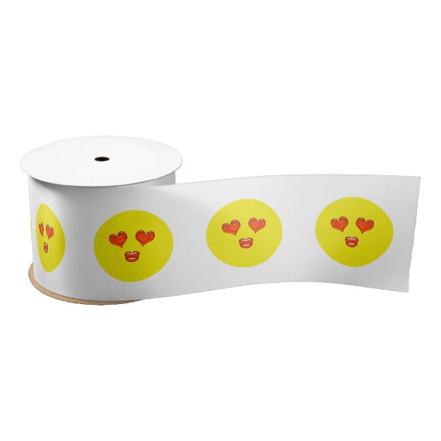 Ruban En Satin Love Hearts Kiss Emoji (Bobine)