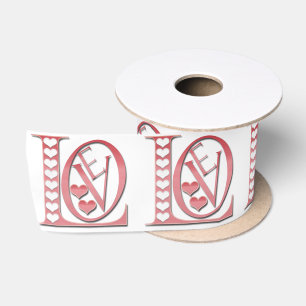 Ruban En Satin Love Letters With Hearts par Shirley Taylor