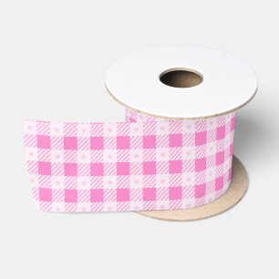 Ruban En Satin Love Plaid Collection rose moderne
