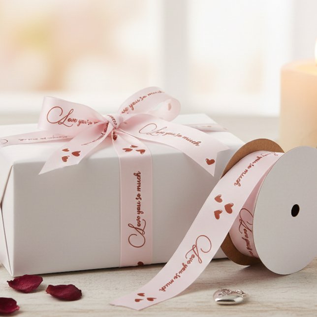 Ruban En Satin Love You So Much Romantic Heart Pattern Gift Wrapp (Créateur téléchargé)