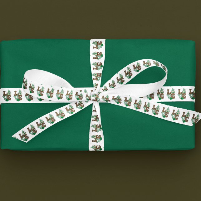 Ruban En Satin Lucky Love Gnome St. Patrick's Day (Lucky Love Gnome St. Patrick's Day Satin Ribbon)