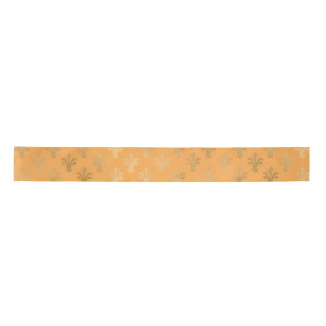 Ruban En Satin Lux Gold Fleur de Lis et Marigold (Devant)