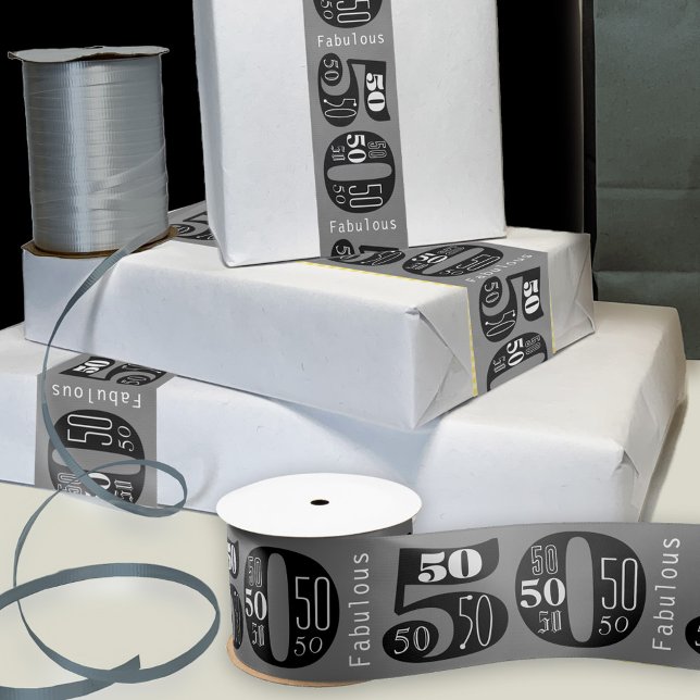 Ruban En Satin Magnifique typographie du 50e anniversaire (Créateur téléchargé)