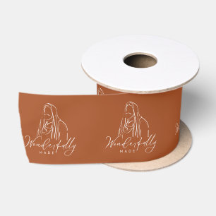 Ruban En Satin Magnifiquement fait Ligne Art Cadeau Jésus Brun