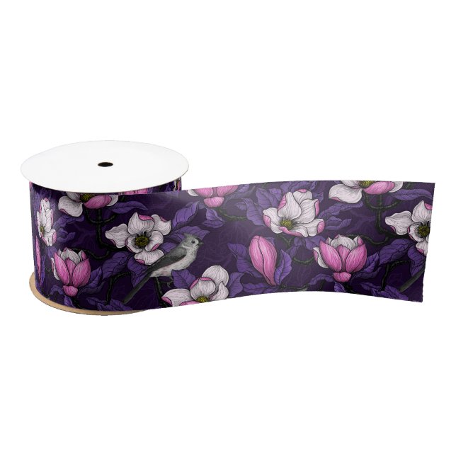 Ruban En Satin Magnolia en floraison et tireur 4 (Bobine)
