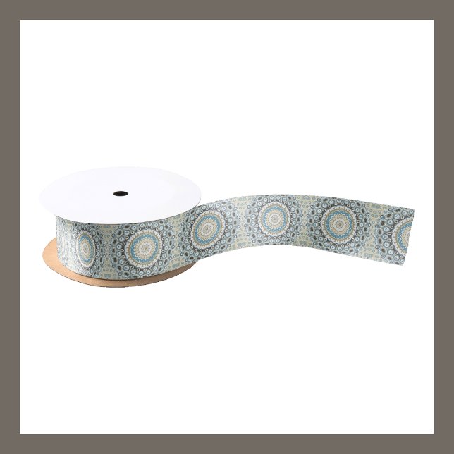 Ruban En Satin Mandala côtier dans les tons sable, bleu et bois c (Créateur téléchargé)