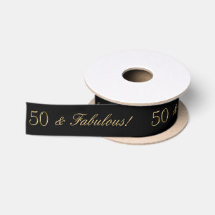 Ruban En Satin Manuscrit élégant 50 et anniversaire d'or fabuleux