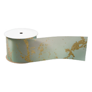 Ruban En Satin Marble Pastel Green Purple Parties scintillant dor