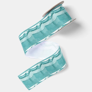 Ruban En Satin Marbre bleu clair motif élégant moderne
