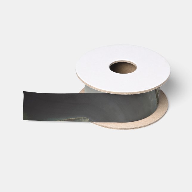 Ruban En Satin Marbre Gris avec Veine d'Or (Bobine)