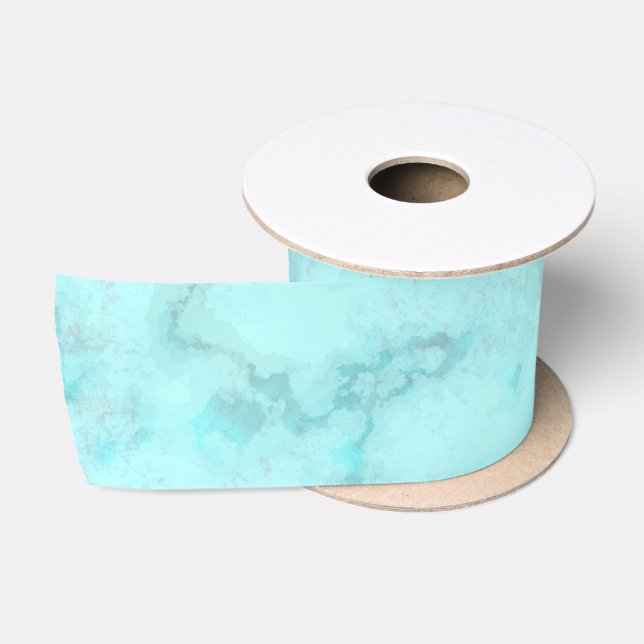 Ruban En Satin Marbre turquoise (Bobine)