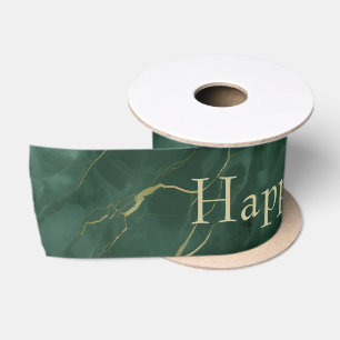 Ruban En Satin Marbre Vert 85e Anniversaire