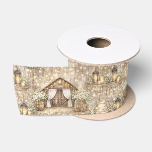 Ruban En Satin Mariage de grange rustique aquarelle florales & lu