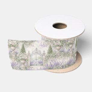 Ruban En Satin Mariage de Jardin Français Aquarelle Florales Port
