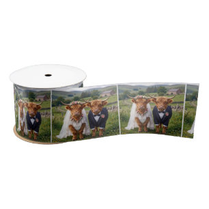 Ruban En Satin Mariage Écossais Vaches des Highlands