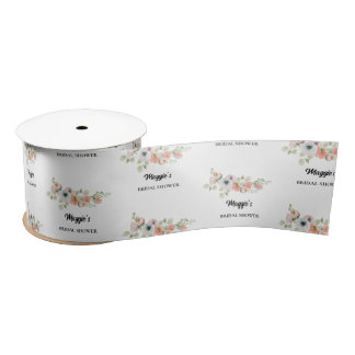Ruban En Satin Mariage Fleur de Pêche