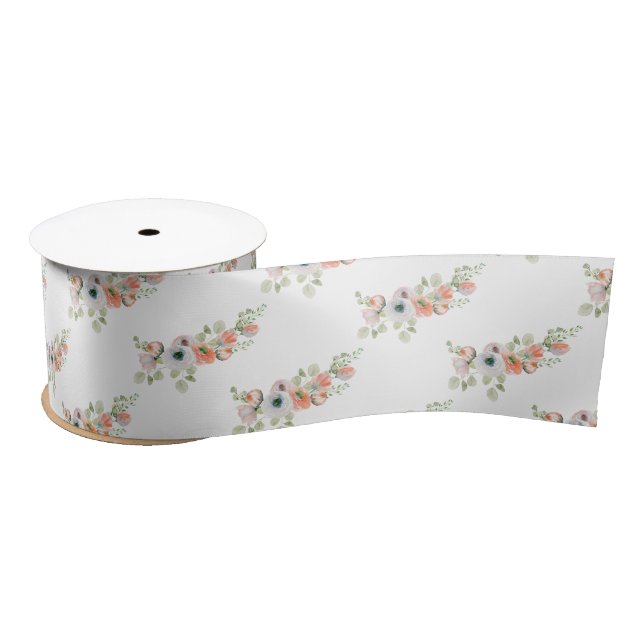 Ruban En Satin Mariage Fleur de Pêche  (Bobine)