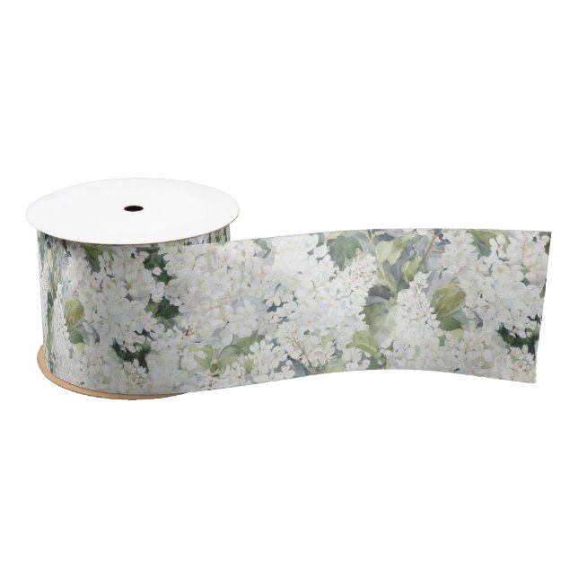 Ruban En Satin Mariage Fleurs Crème Blanche Élégant (Bobine)