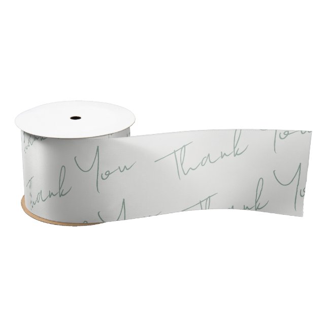 Ruban En Satin Mariage floral vert Sage (Bobine)