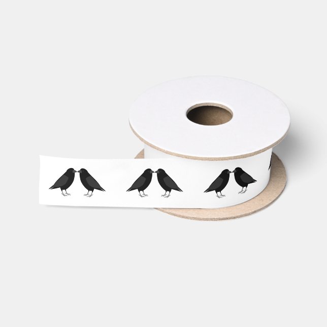 Ruban En Satin Mariage gothique Bissing Ravens Motif (Bobine)
