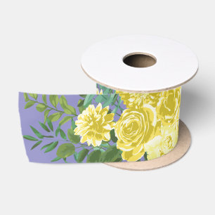Ruban En Satin Mariage rose jaune vintage avec boucle