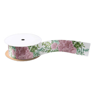 Ruban En Satin Mariage rose Pastel Vintage Lumière Florale Roses