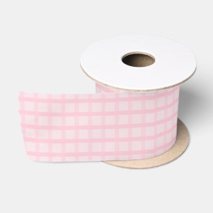 Ruban En Satin Mariée Éblouissante Et Motif Gingham Rose Thé Rose
