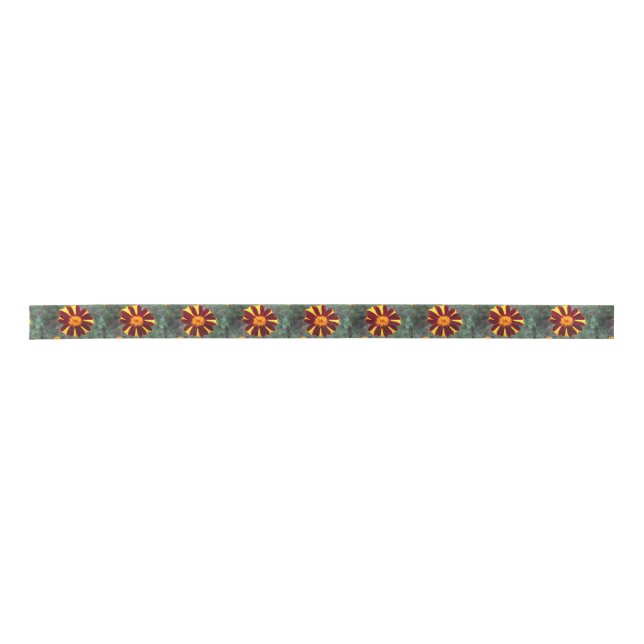 Ruban En Satin Marigold Velvet Rich Rouge Jaune Fleur (Devant)