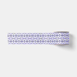 Ruban En Satin Marine Bleu Blanc treillis Art Déco Motif Annivers