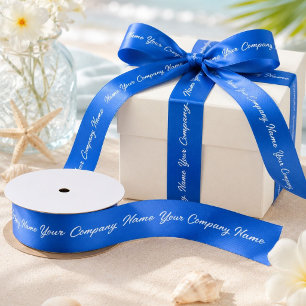 Ruban En Satin Marketing de marque bleu chic Nom de l'entreprise