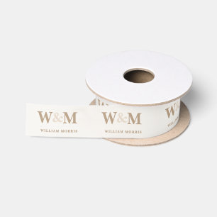 Ruban En Satin Marque Marron Chameau Terre Chaude Entreprise