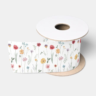 Ruban En Satin Meadow Fleur sauvage Motif Cottagecore Boho Vibe