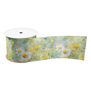 Ruban En Satin Meadow Fleurs sauvages Élégant été Nature Boho