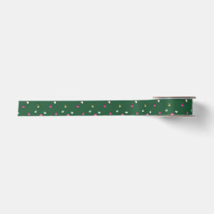 Ruban En Satin Med Dusky Green avec points multicolores ronds