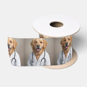 Ruban En Satin Médecin Golden Retriever avec un stéthoscope