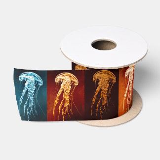 Ruban En Satin Méduse aquarelle marine vintage élégante