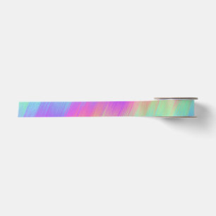 Ruban En Satin mélange arc-en-ciel rayé :