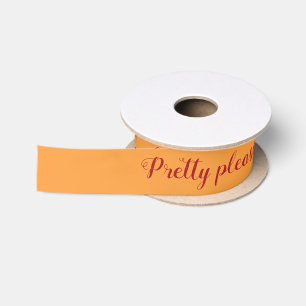 Ruban En Satin Message personnalisé à l'orange pâle