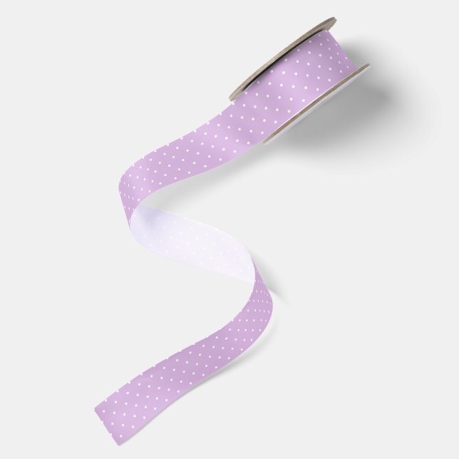 Ruban En Satin Micro pois blanc - Douce lilas (Dos)