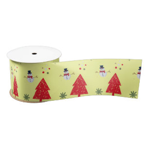 Ruban En Satin Mignonne bonhomme de neige Père Noël Xmas arbre mo