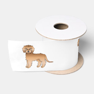 Ruban En Satin Mini Goldendoodle Abricot Chiens de Dessin Animé M