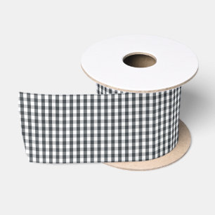 Ruban En Satin Mini motif gingham à carreaux bleus crépuscule sur
